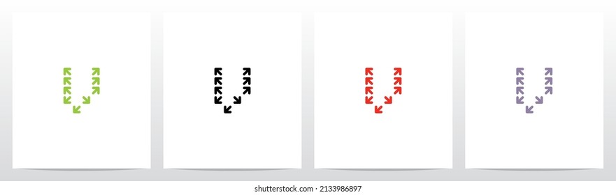 Flechas Formación de la letra Diseño del logotipo V
