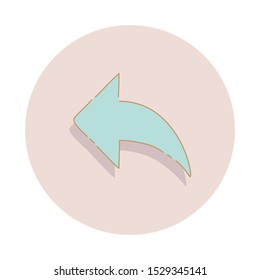 Arrows forward back with soft brown background, hand drawn with doodle illustration design