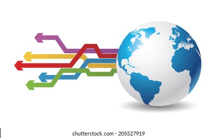 Arrows forward from earth