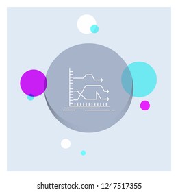 Arrows, forward, graph, market, prediction White Line Icon colorful Circle Background