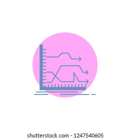 Arrows, forward, graph, market, prediction Glyph Icon.