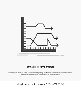 Arrows, forward, graph, market, prediction Icon. glyph vector gray symbol for UI and UX, website or mobile application