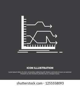 Arrows, forward, graph, market, prediction Icon. glyph vector symbol for UI and UX, website or mobile application