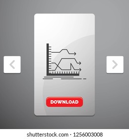 Arrows, forward, graph, market, prediction Glyph Icon in Carousal Pagination Slider Design & Red Download Button
