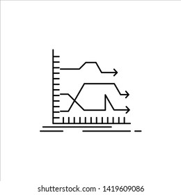 Arrows, forward, graph, market, prediction Flat Color Icon Vector