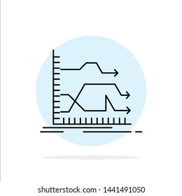 Arrows, forward, graph, market, prediction Flat Color Icon Vector