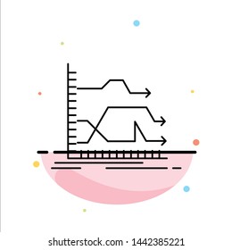 Arrows, forward, graph, market, prediction Flat Color Icon Vector