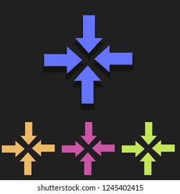 arrows in four direction icon in multicolor. Simple glyph vector of arrow set for UI and UX, website or mobile application on white background