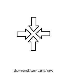 arrows in four direction icon. Simple outline vector of Arrow set icons for UI and UX, website or mobile application