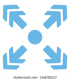 Arrows in four directions with a center point 
