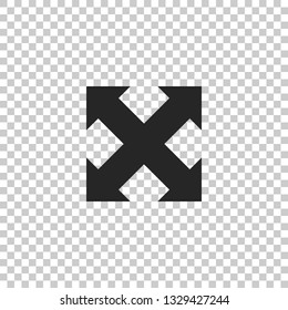 Arrows in four directions icon isolated on transparent background. Flat design. Vector Illustration