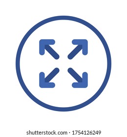 Flechas en cuatro direcciones dentro del diseño de círculo de la web hacia adelante y el tema de la infografía Ilustración vectorial