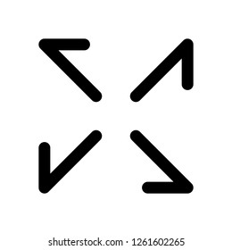 Arrows of four directions, linear icon. Black icon on white background