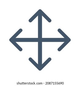 Arrows in four directions. Four side arrow Icon. Arrow icon illustration isolated vector sign symbol for your project. Flat design style. Vector illustration on white background