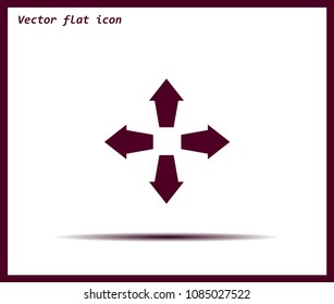 Arrows in four directions vector icon.