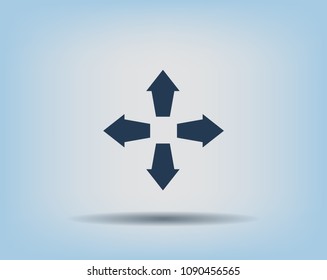 Arrows in four directions vector icon.