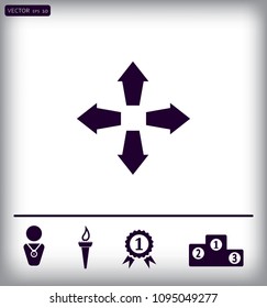 Arrows in four directions vector icon.