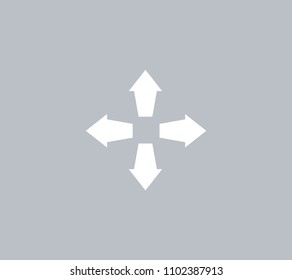 Arrows in four directions vector icon.