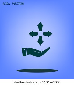 Arrows in four directions vector icon.