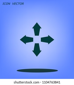 Arrows in four directions vector icon.