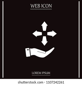 Arrows in four directions vector icon.