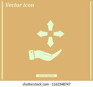 Arrows in four directions vector icon.