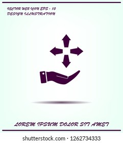 Arrows in four directions vector icon.