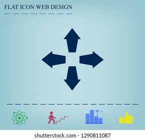 Arrows in four directions vector icon.