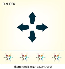 Arrows in four directions vector icon.