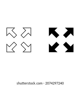 Arrows in four directions vector icon