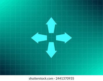 Icono de vector flechas en cuatro direcciones.