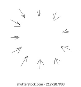 arrows frame pointing in center circle firework