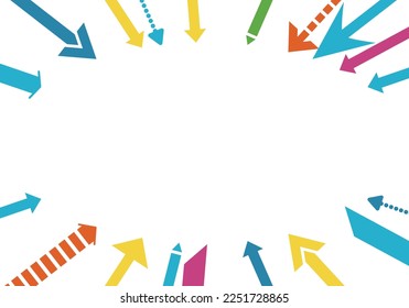 Arrows gathering in the center Background material
