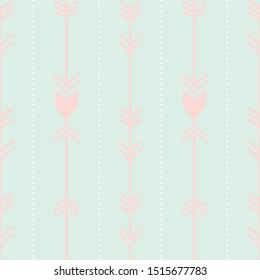 Arrows. Geometric Vertical Coral Vector seamless repeat pattern.Perfect for Baby shower backdrops and decor stationary, fabrics, WallPaper, Home Decor and  party products.