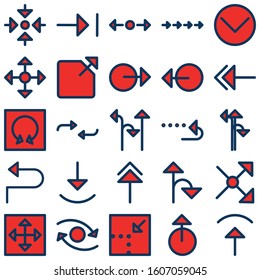 
Arrows Gird Isolated Vector icons set every single icon can be easily modified or edited

