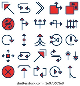 
Arrows Gird Isolated Vector icons set every single icon can be easily modified or edited
