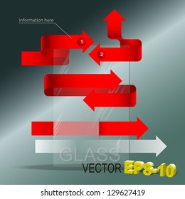 Arrows and glass. Vector abstract illustration