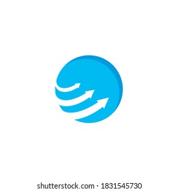 arrows Globe Business vector logo template icon illustration design 