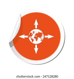 Arrows and globe icon. Vector illustration