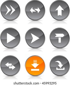Arrows  glossy icons. Vector buttons.