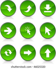 Arrows  glossy icons. Vector buttons.