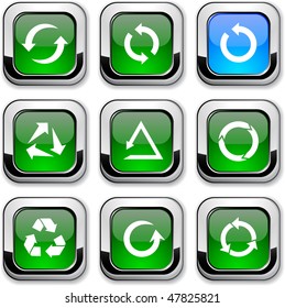 Arrows glossy icons. Vector buttons.