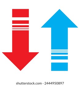 Arrows going up and down, connection and communication icon, isolated