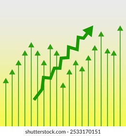 Arrows going up. upside going arrows. low to high business growth concept vector illustration