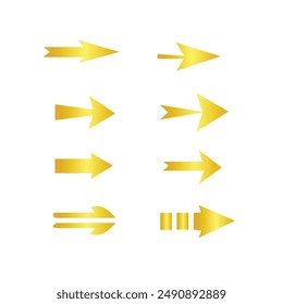 Arrows golden cliparts vector template set eps 10