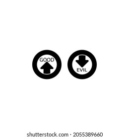 Arrows, good and bad icon in Good and evil set