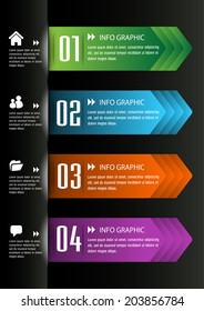 arrows gradient colorful text box template for website, icon, numbers.