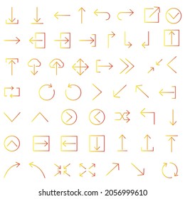 arrows gradient set icon, simple arrows