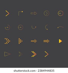 Arrows gradient set icons. Arrow icon. Arrow vector collection. Arrow. Cursor. Modern simple arrows. Vector illustration