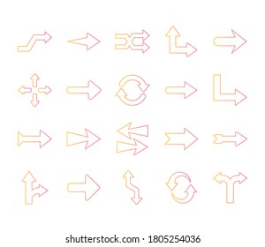 Arrows gradient style icons bundle design of direction web forward and infographic theme Vector illustration